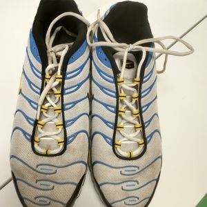 Nike Men 11 Air Max Plus Tn Paradise White Yellow Blue Sneakers 604133-133 SZ:14